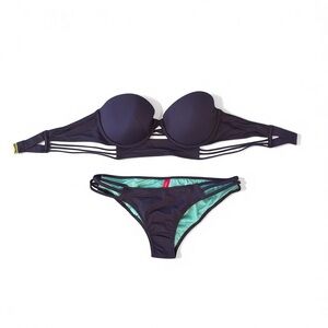Purple Bandeau Women's Bikini Set